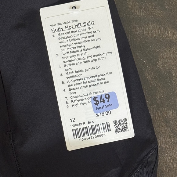Lululemon Hotty Hot HR Black Athletic Skirt - Picture 3 of 3